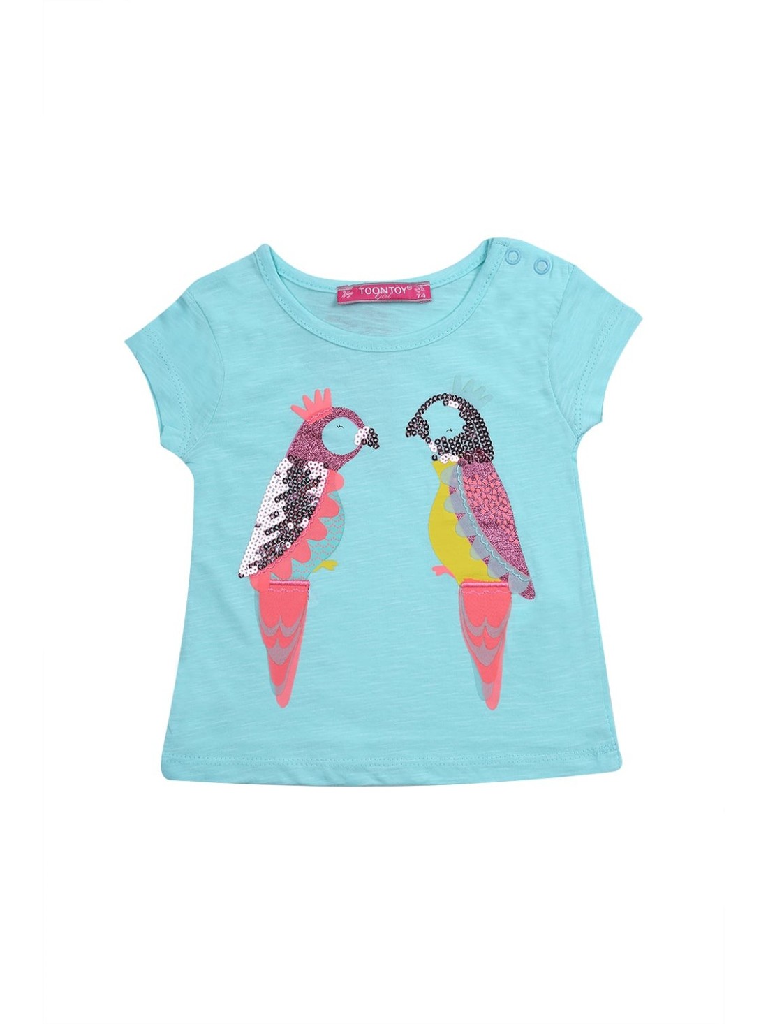 Blouse with parrots, mint NDZ8099 - Online store - Boutique